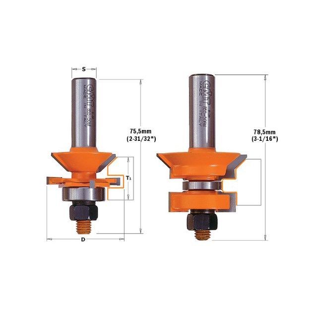 Фото Комплект из 2-х фрез для ВАГОНКИ (S=12-13) в интернет-магазине ToolHaus.ru